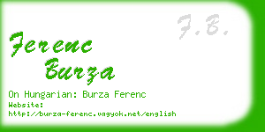 ferenc burza business card